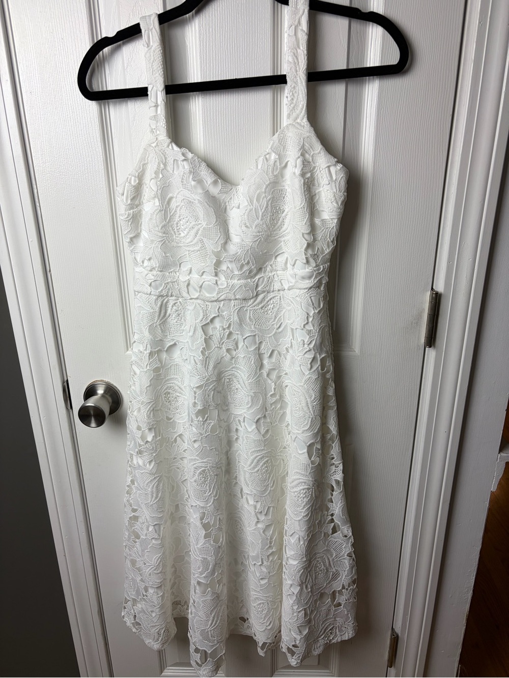 Lulu's White Floral Lace Midi Dress